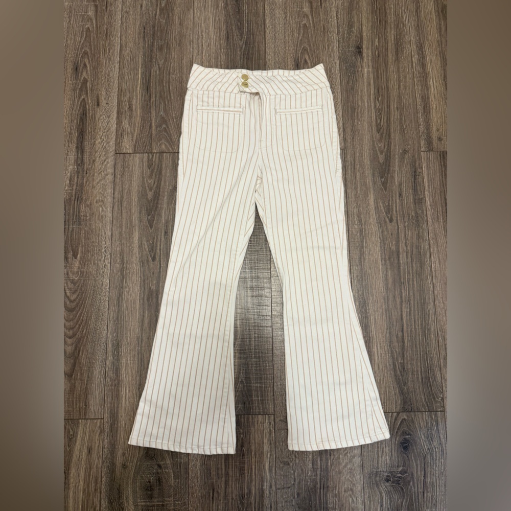 Frame Women Pants Size 26 Le Hardy Crop Flare Nautical Coastal Retro Striped